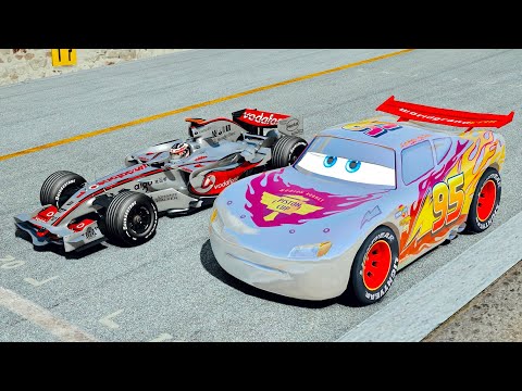 Lightning McQueen Silver Edition vs McLaren F1 2007 - Drag Race 10 KM