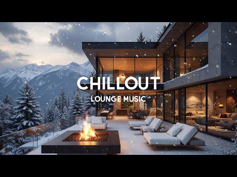 Winter Luxury Chillout Lounge Music 2025 ❄️ Cozy Fireplace & Snowy Mountain Views