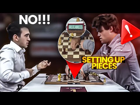 Magnus Carlsen DROPS pieces on the board, ARBITER comes over!