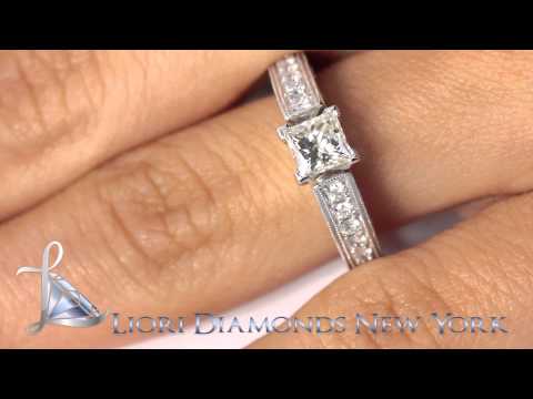 ER-0360 - 1.78 Carat G-VS2 Princess Cut Natural Diamond Engagement Ring 14k White Gold