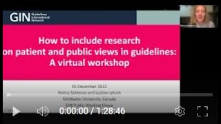 GIN Public Workshop - How to include research on patient & public views in guidelines - 1st Dec 2022