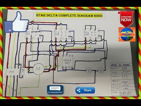 3 Phase Star Delta Starter Complete Control Circuit Diagram In Hindi/Urdu By Umang Rajput Video