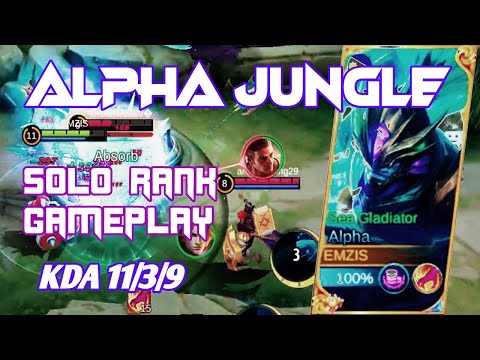 ALPHA JUNGLE SOLO RANK GAMEPLAY, KDA 11/3/9
