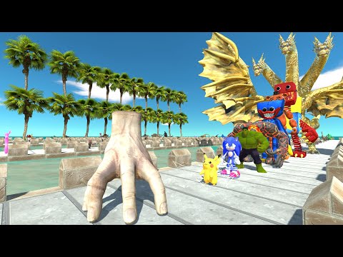 Devil's Hand vs Ghidorah COCONUT DEATH RUN - Animal Revolt Battle Simulator