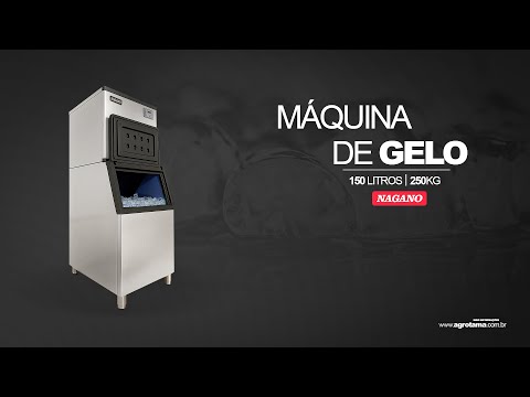 Máquina de Gelo 250kg/dia 150 Litros Reservatório Inox 220v Tipo Cubo