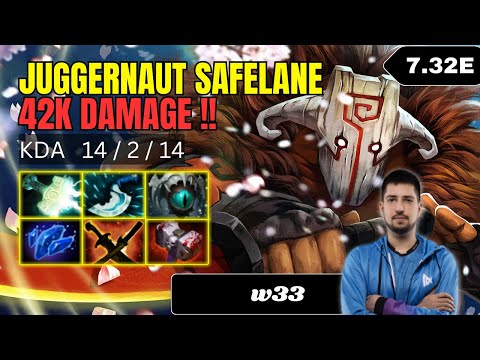 w33 Juggernaut Safelane Gameplay Patch 7.32e - Dota 2 Full Match Gameplay