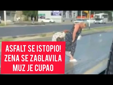 ZEMLJA GORI! Zeni UPALA noga u ASFALT! Sve se ISTOPILO! Muž joj pomogao, jedva se pomerala!