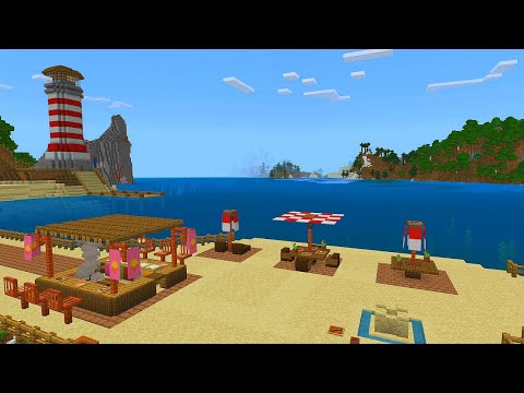 Como fazer DECORAÇÃO de PRAIA no Minecraft
