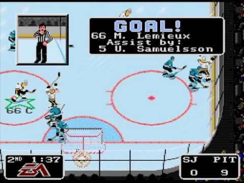 NHL '94 SNES - 4 Hat-tricks by Mario Lemieux