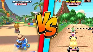 GBA Lakeside Park Graphics Comparison! (Mario Kart Tour VS Super Circuit)