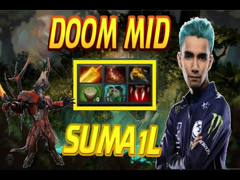 NEW CANCER HERO in mid 7.23 -  SUMA1L Doom - MID Radiance MIN 14 - Dota2 New Meta