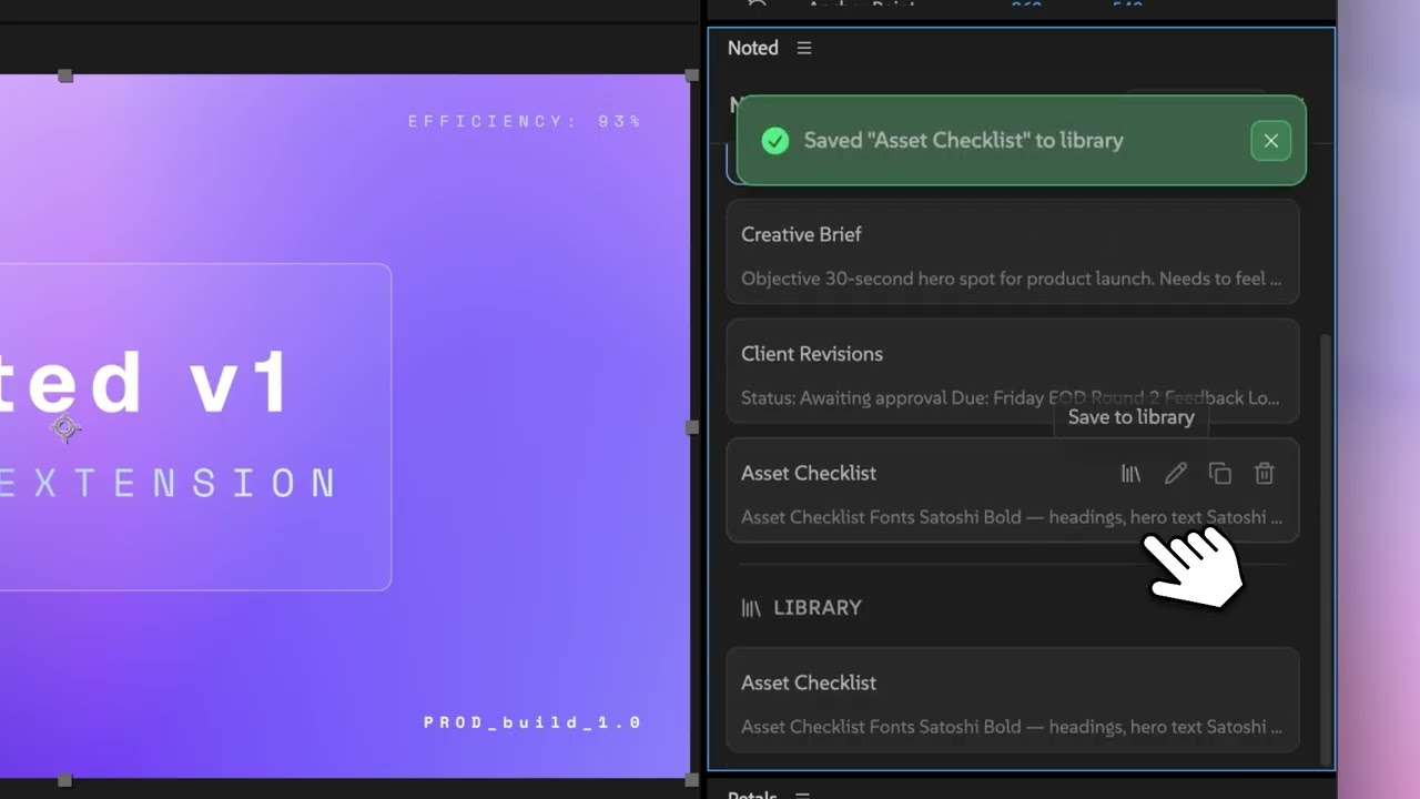 Noted, markdown notes inside After Effects, demo by Davey Design