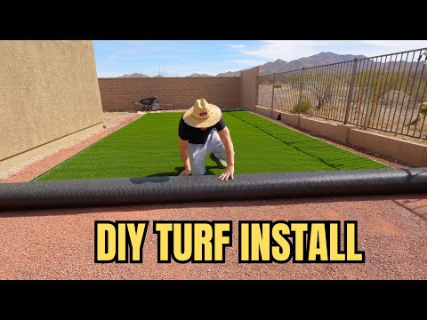 HOW TO INSTALL SYNTHETIC GRASS // DIY Artificial Grass Turf cost? Landscaping