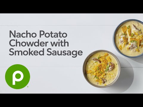 Nacho Potato Chowder with Smoked Sausage. A Publix Aprons® Recipe.
