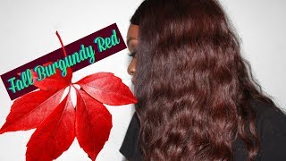 KIBOBETTS | HOW TO  Dye Bundles Fall Burgundy Red with No Bleach | Step by Step Tutorial