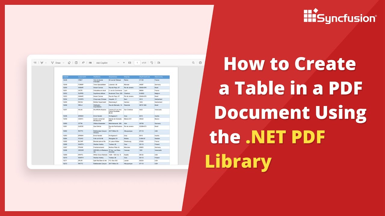 .NET PDF Library: How to Create a Table in a PDF Document