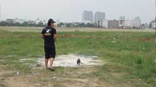 preview picture of video 'RC Thu Duc Công Sài Gòn Hobby Trex 700E Sân Metro 07-04-2013'
