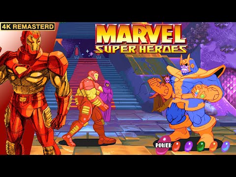 Marvel Super Heroes Iron Man Longplay (Arcade) [4K/Remastered/60FPS]