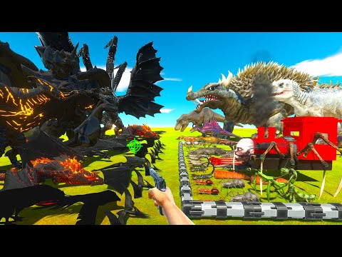 Reptiles & Giant Invertebrates VS Volcano Monsters - Animal Revolt Battle Simulator