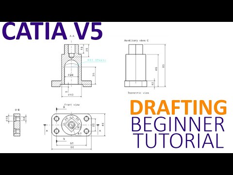 CATIA V5 Drafting Beginner Tutorial - How to create a 2D using Drafting