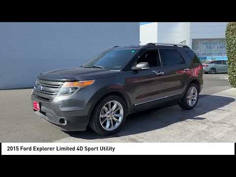 2015 Ford Explorer Magnetic Metallic Charcoal Black w/Leather w/Miko Suede Inserts Heat madera Visa