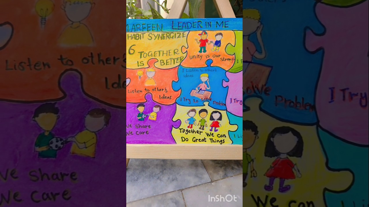 Leader in me 7 habits poster ideas#how to make a poster of habit 6 #school project #ytshorts