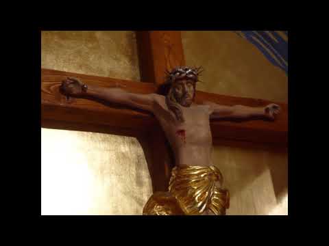 Stacja V - Szymon z Cyreny pomaga dźwigać krzyż Jezusowi