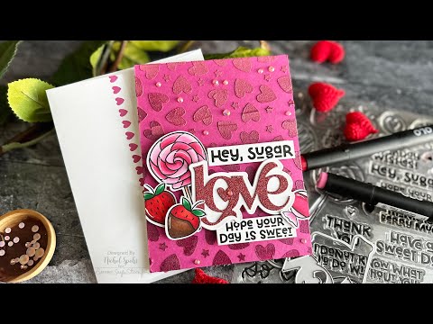 A technique to LOVE: Heart textured tone-on-tone background!