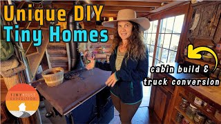 How she built eco-friendly Tiny Home Cabin & Step Van Conversion TOUR