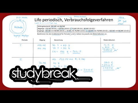 LIFO periodisch, Verbrauchsfolgeverfahren, Materialkostenermittlung | Kosten- und Leistungsrechnung