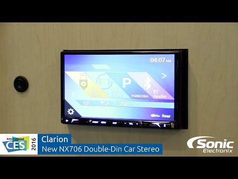 Clarion NX706 High Resolution Car Stereo with XM-GS4 4-Channel Amplifier-video