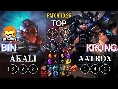 SN Bin Akali vs RNW KronG Aatrox Top - KR Patch 10.25