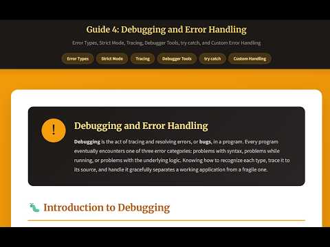 Javascript Chapter 4 Lecture Debugging And Error Handling