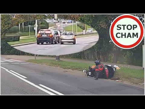 Potrącenie motocyklisty i próba ucieczki.