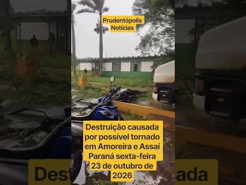 Destruição causada por possível tornado em Amoreira e Assaí Paraná sexta-feira 23 de outubro de 2026