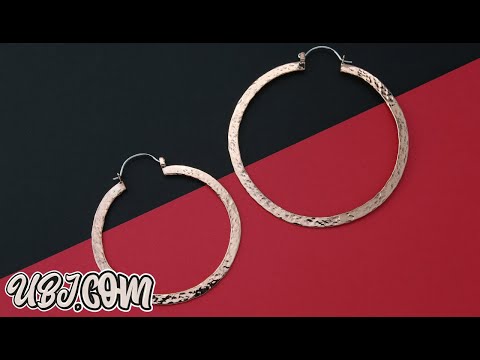 18G Narrow Hammered Copper Hangers / Earrings | UrbanBodyJewelry.com