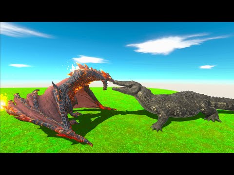 GIANT PURUSSAURUS VS LAVA UNITS - Animal Revolt Battle Simulator