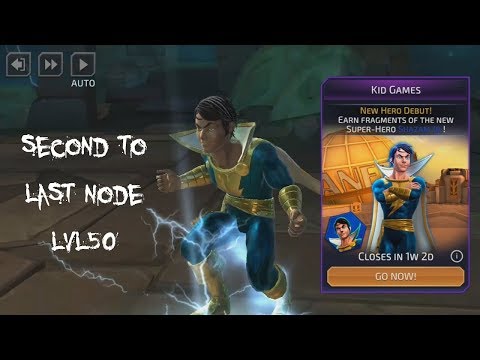 Shazam Jr. event second to last node with lvl 50 team