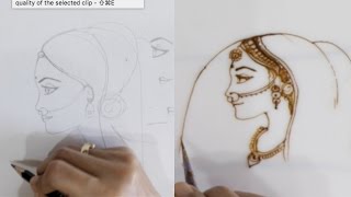 how to draw side face bride : detail explanation w