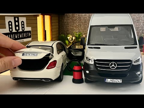 Eine Limousine funktioniert mit einem riesigen Kastenwagen | Mercedes-Benz C-Klasse und Sprinter