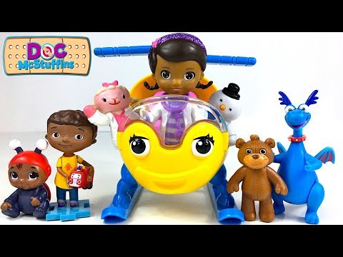 KOLLEKTION MIT DOC MCSTUFFINS - MOBILE KLINIK LAMMIE HALLIE STUFFY CHILLY RHONDA UND ÜBERRASCHUNGEN