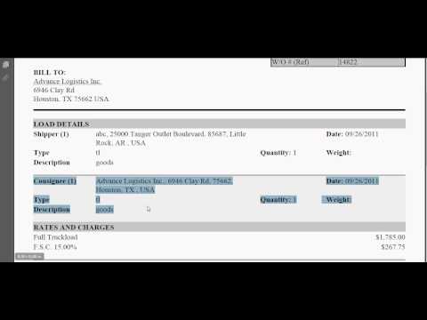 Part of a video titled Dispatch Programs| Quick Invoice - YouTube