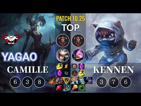JDG Yagao Camille vs Kennen Top - KR Patch 10.25