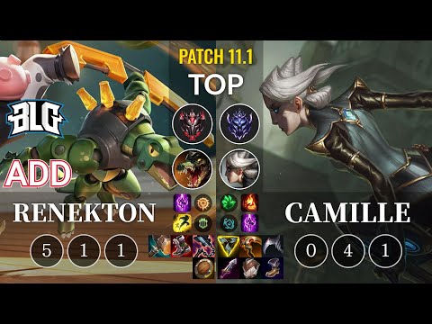 BLG ADD Renekton vs Camille Top - KR Patch 11.1