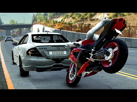 BeamNG Drive - Highway Car Crashes #4