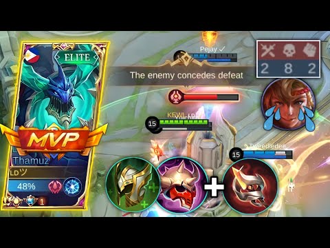 THAMUZ CHEAT BUILD? ENEMY AUTO CONCEDES DEFEAT! | OFFLANE THAMUZ BEST BUILD 2022 | MLBB