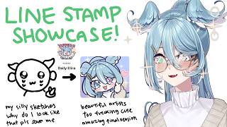 【LINE STAMP SHOWCASE】 DAILY ELIRA NOW AVAILABLE! 🩵 I show my sketches 【NIJISANJI EN | Elira Pendora】