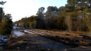 preview picture of video 'CSX 5499 4795 , Monroe to Rockingham, NC Jan. 14, 2011'