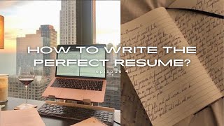 How to Write the Perfect Resume | The Juliana Method
