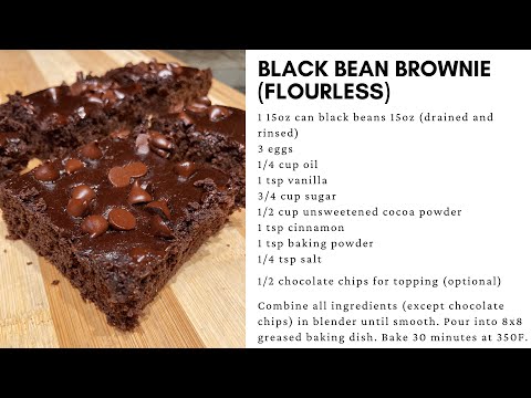 Easy Black Bean Brownie (Flourless) #glutenfree #easyrecipes #chocolate